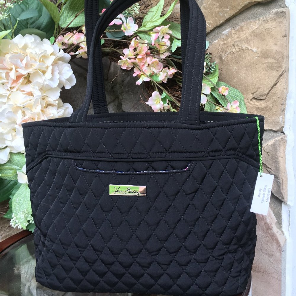 Vera Bradley Mandy Classic Black Purse Shoulder Bg